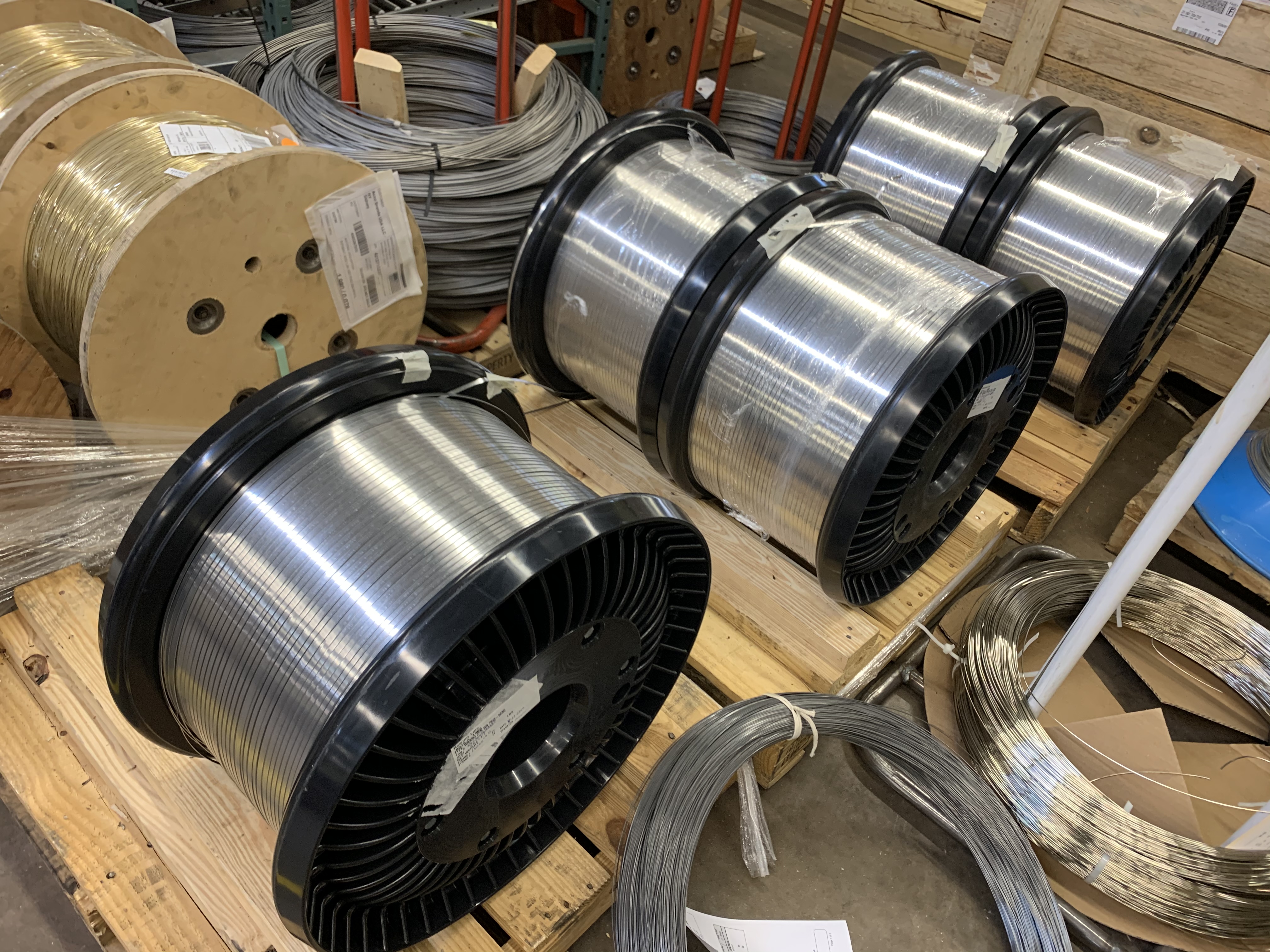 spools of cable for assembly